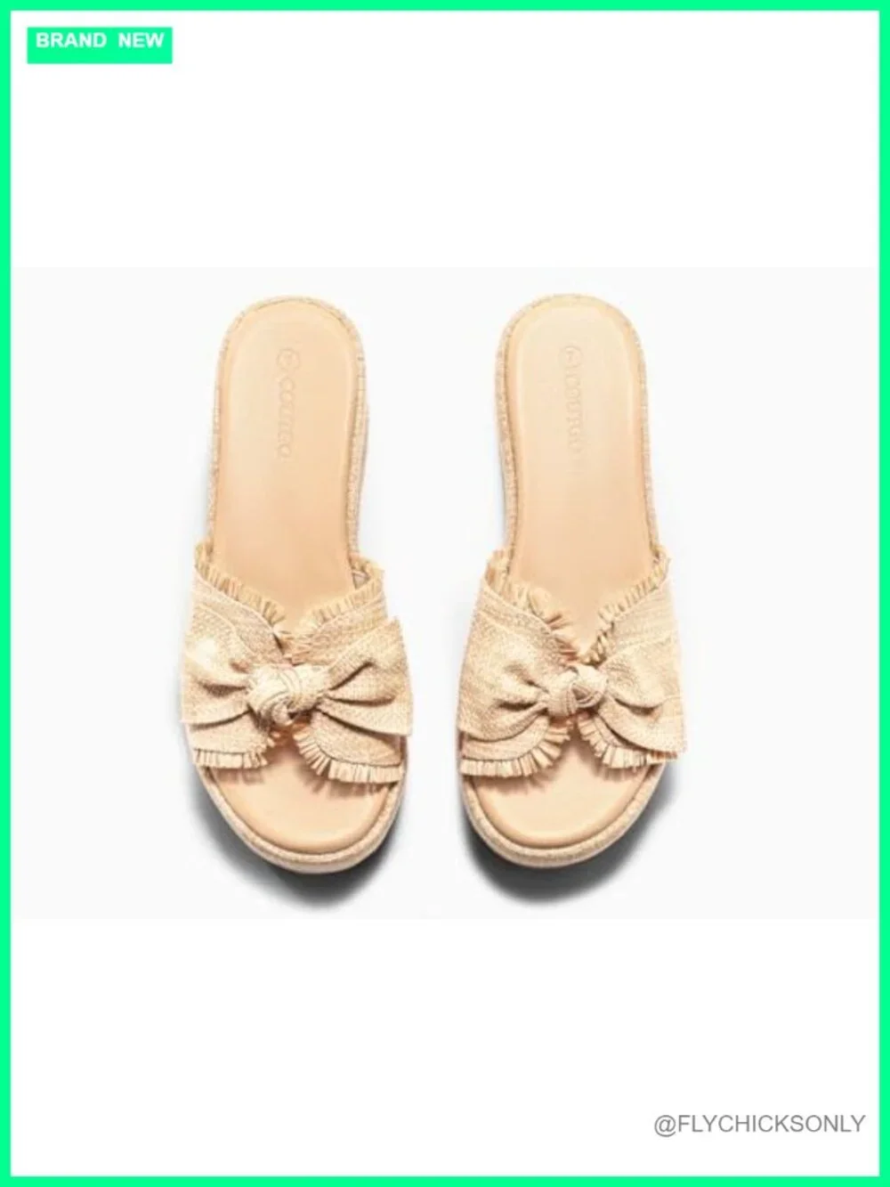 Women's Raffia Wedge Sandals Bow Open Toe Slip On Summer Beach Shoes